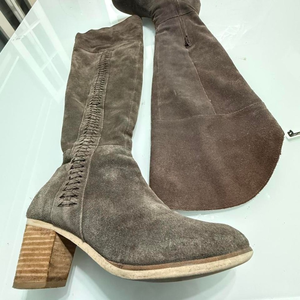 Coconuts Matisse Grey suede knee-high boots